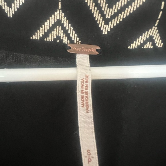 Free People Black and Cream Geometric Mini Dress - Picture 3 of 4